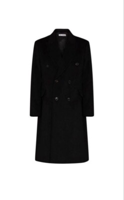 OUR LEGACY WHALE Peak Lapel Double Breasted Coat Size 48 Black
