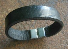 Rindsleder Vollleder schwarz Leder Armband Herren Lederarmband Surfer Edelstahl