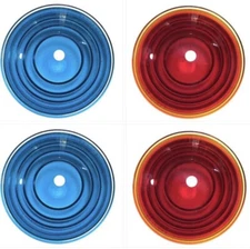 Lot Of 4!  4-1/2” RED & GREEN Glass Railroad Lamp Marker Lantern Signal Lens