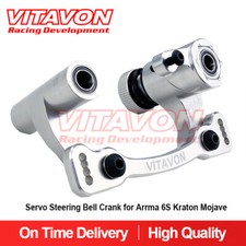 Vitavon CNC 7075 Servosterzo Campanello Manovella per Arrma Kraton Mojave 6S... Argento