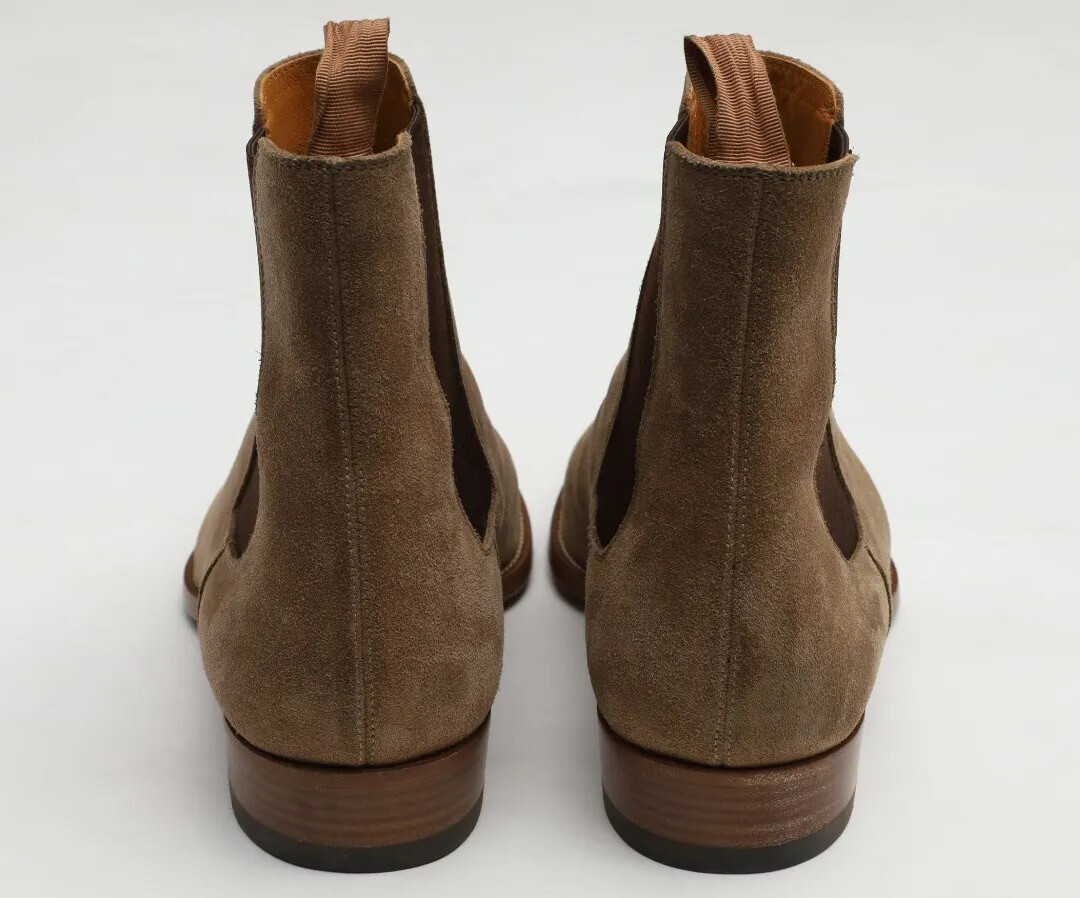 Stivali da uomo Saint Laurent 'Wyatt' Chelsea taglia 40 US 7 in marrone Sigaro