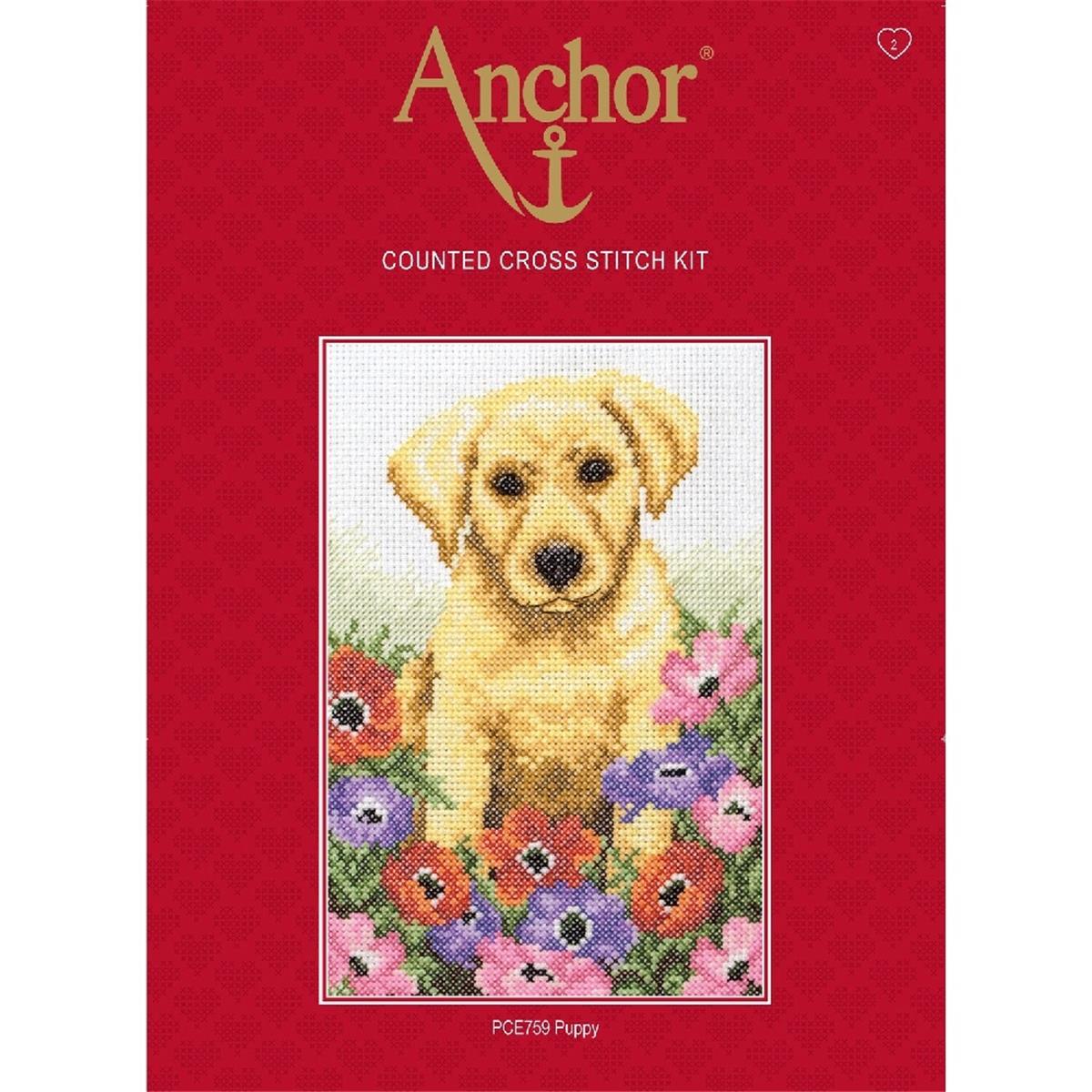 Anchor counted Cross Stitch kit ""Puppy"", DIY