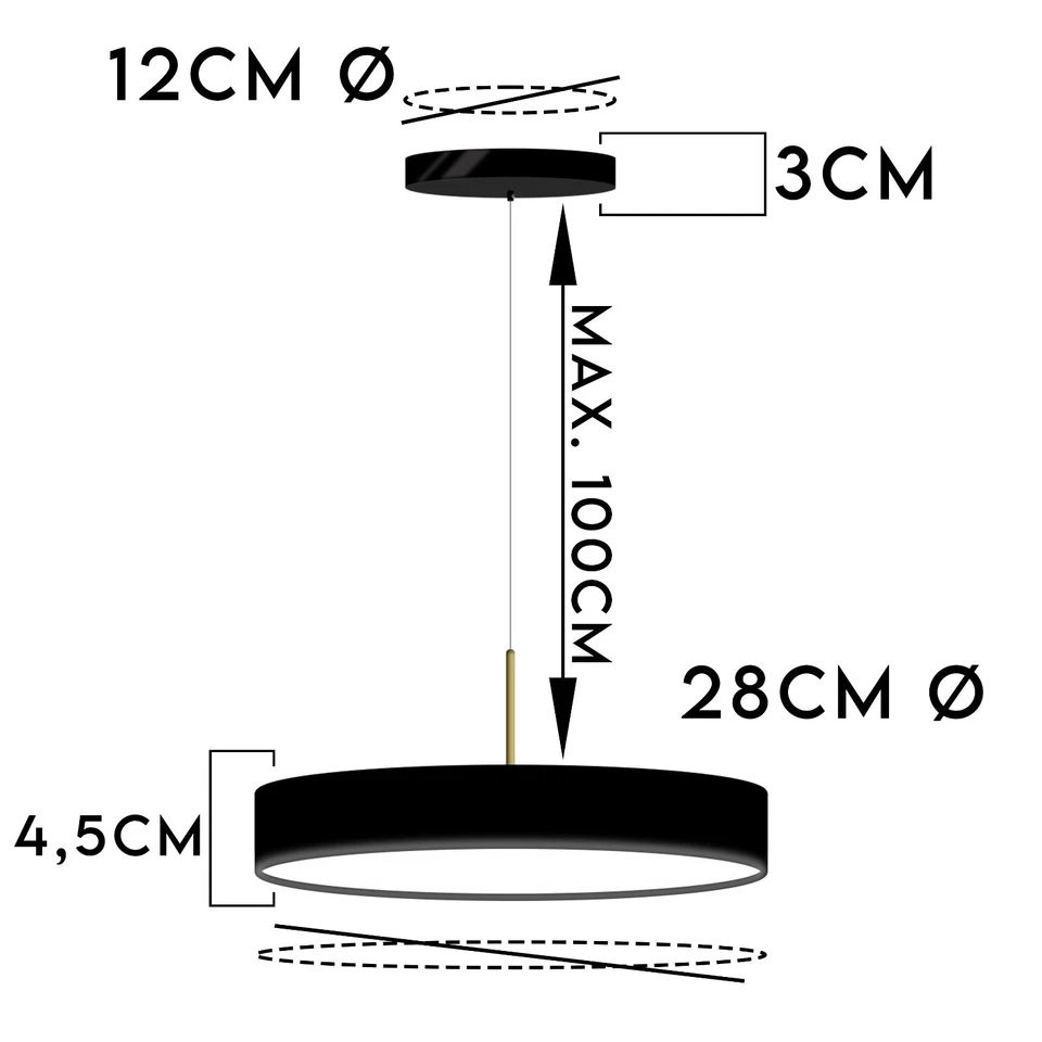 Lampadario a Sospensione Cerchio LED 40W Design Circolina IP20 Cucina Salotto - Immagine 4 di 4