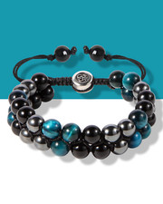 Triple Protection Tiger Eye Hematite Black Obsidian Energy Healing Bracelet