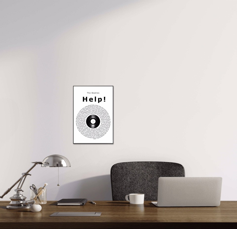 The Beatles Poster, Help Vinyl Poster, The Beatles Print, The Beatles