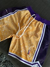 COLLECT  SELECT LA LAKERS YELLOW MAMBA SWINGMAN SHORTS 8/24 LARGE KOBE BRYANT