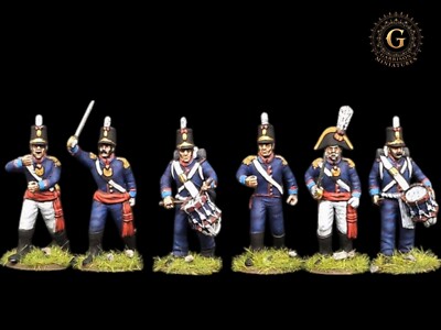 Figurines Napoléoniennes Portugais Cazadores 28mm Non Peintes - Lot X6 - Wargames