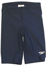Speedo Men's Size 24 Pro LT Jammer Navy Swim Shorts Stretch Logo Drawstring