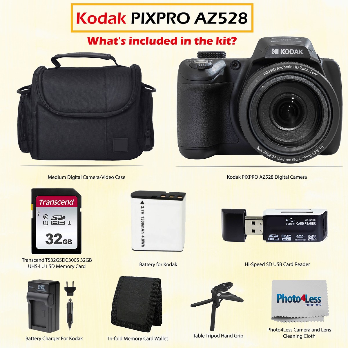 Kodak PIXPRO AZ528 Digital Camera (Black) Bundle | eBay