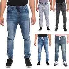 Victorious Men's Jogger Drop Crotch Denim Jogger Pants   S~5XL  JG803 -FREE SHIP