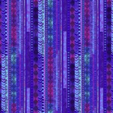 Laurel Burch BASIC STRIPE Purple Quilt Fabric 3220-27 sold by 1/2 yd