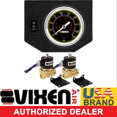 3/8'' NPT AIR VALVES SOLENOIDS W/SINGLE NEEDLE GAUGE/1 SWITCH SUSPENSION/AIR RIDE