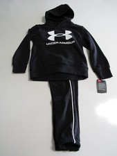 Under Armour Boys Youth 2 Piece Hoodie  Sweatpants Black Size 4T Nwt