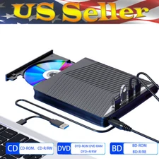 External USB 3.0 CD DVD Burner Drive Portable Reader Writer for Laptop PC Mac