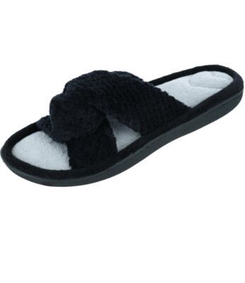 Isotoner Womens Size Large Microterry Popcorn Twist Slippers Memory  Foam - Main Image