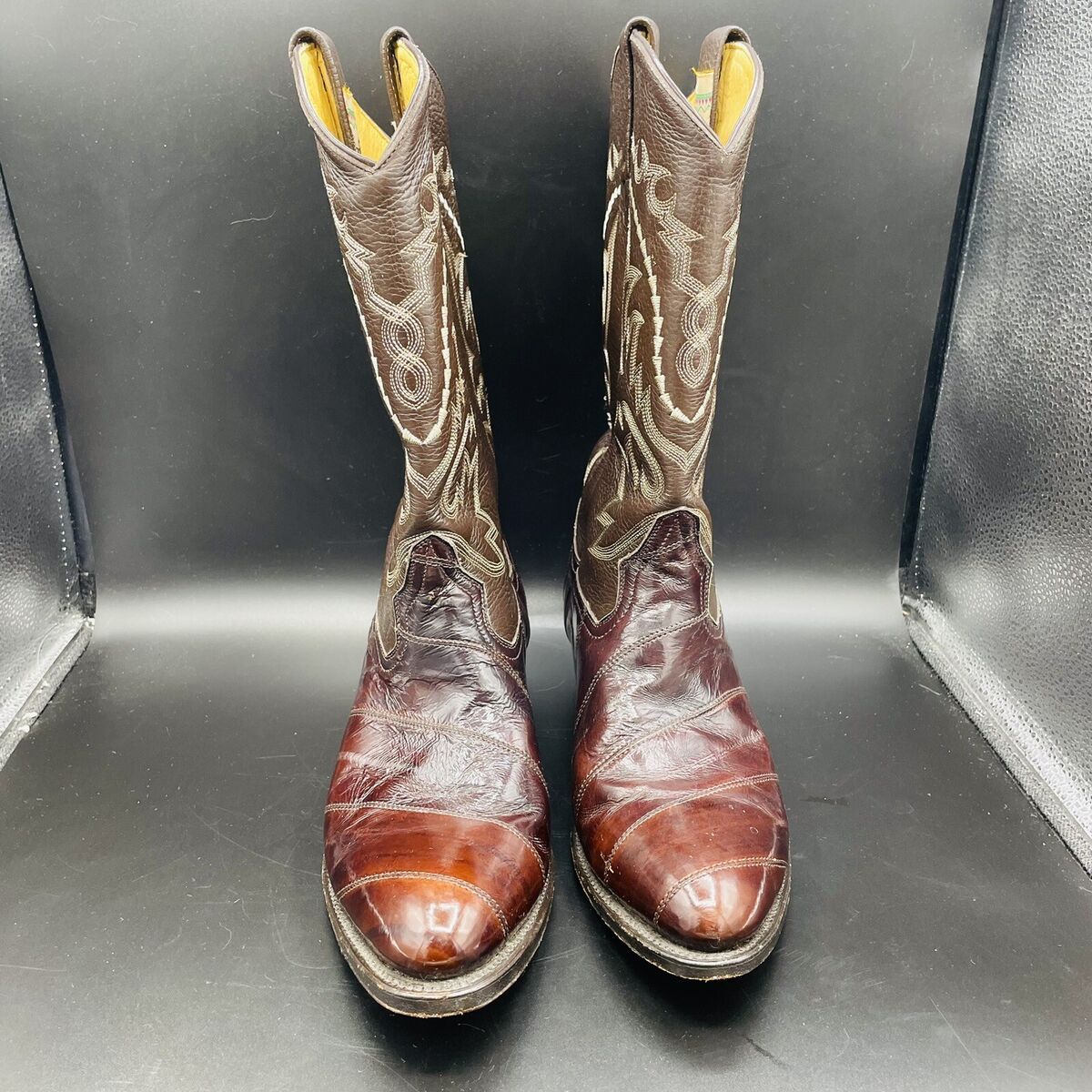 African Brand Boots-Only Leather Eel Skin Men's US Sz 10 African Brand Boots-Only Leather Eel Skin Men's US Sz 10