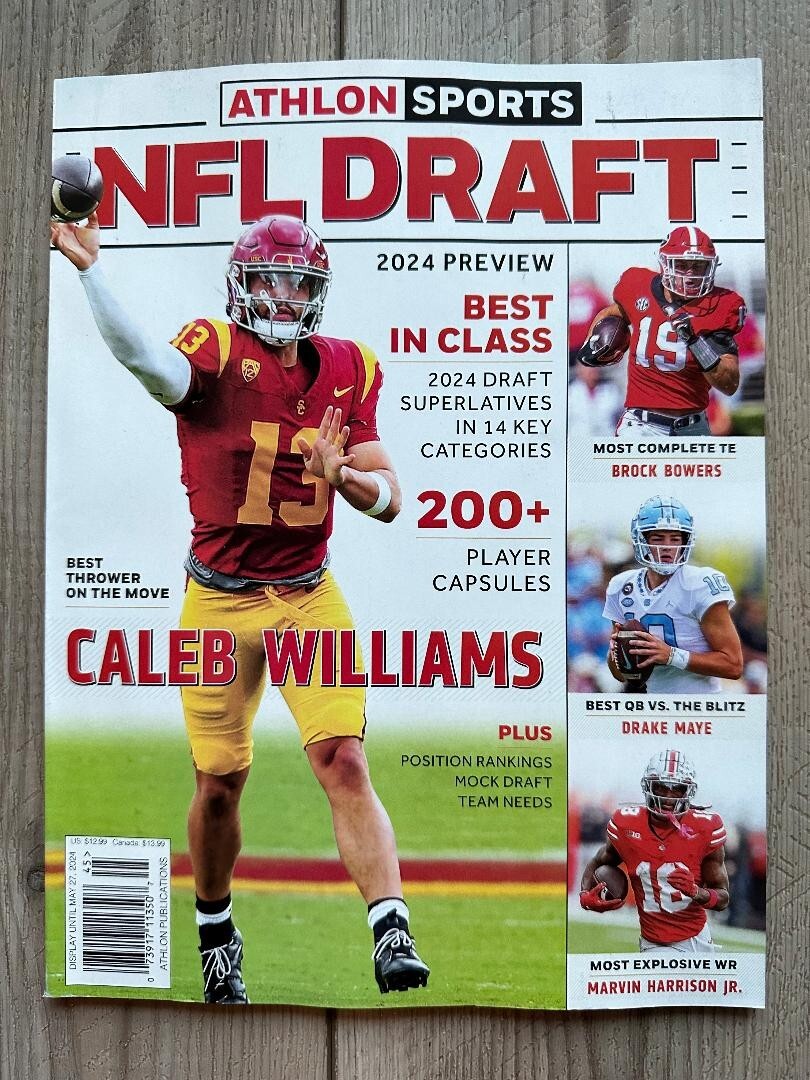 2024 ATHLON Sports Magazine NFL PRO FOOTBALL DRAFT Guide CALEB WILLIAMS Bowers