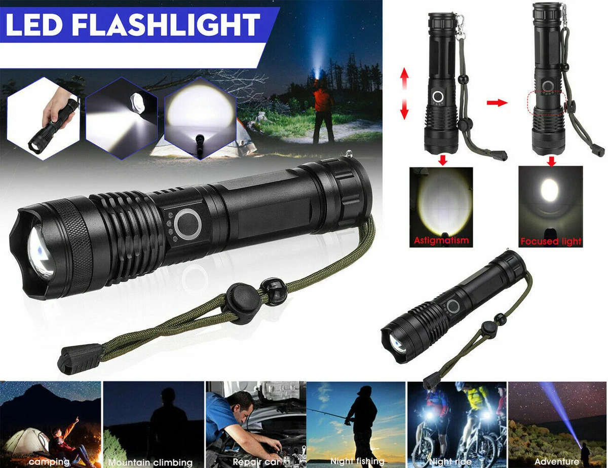 Torcia Zoom Led Cree Tattica Militare In Metallo Telescopica - Foto 2