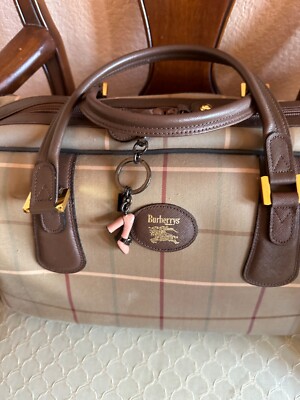 BURBERRY XL VINTAGE BOSTON CHECK BAG EXCEL COND NEVER USED ALSO