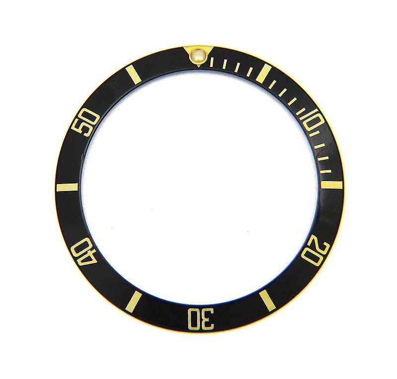 Genuine Rolex Submariner 16803 16613 16618 Black & Gold Watch Bezel Insert
