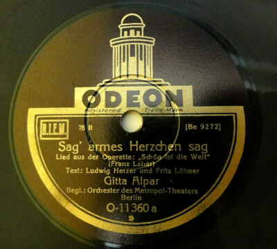 GITTA ALPAR - Sag' armes Herzchen.. / Bin verliebt .. - 10'' 78 RPM