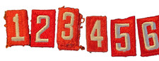 Boy Scout Number Patches 1 - 6 Red and White