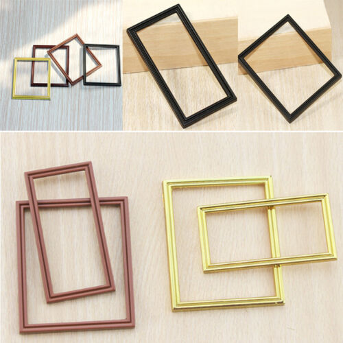 Set of 2pcs Dollhouse Miniature Metal Frame Picture Photo Painting Wall Art 1/12 - Picture 1 of 6