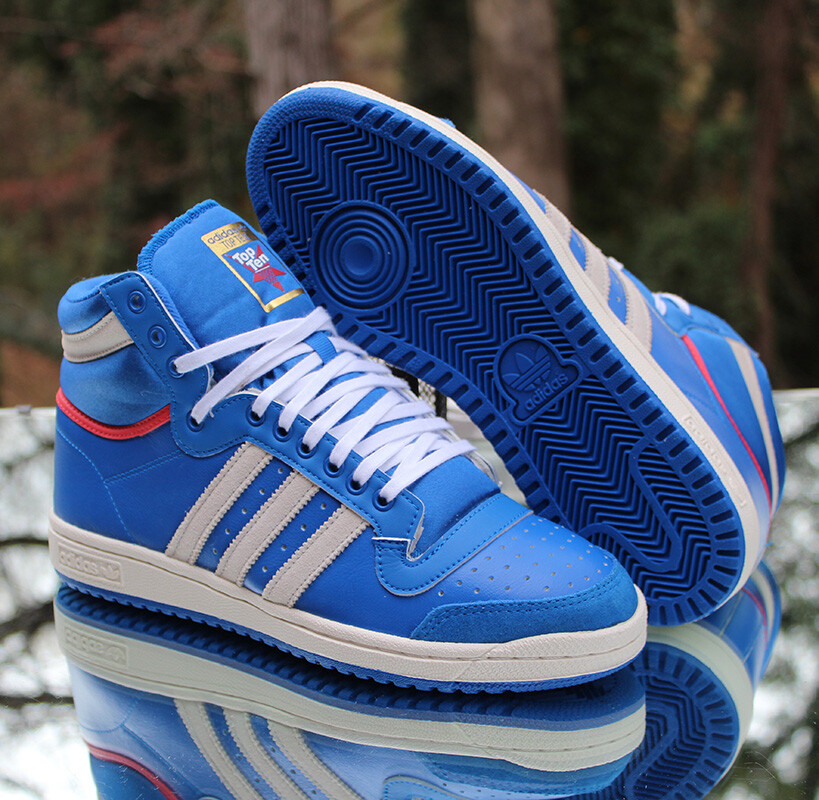 Adidas Originals Top Ten High Glory Blue Men’s Size 8.5 Gold Orbit Grey
