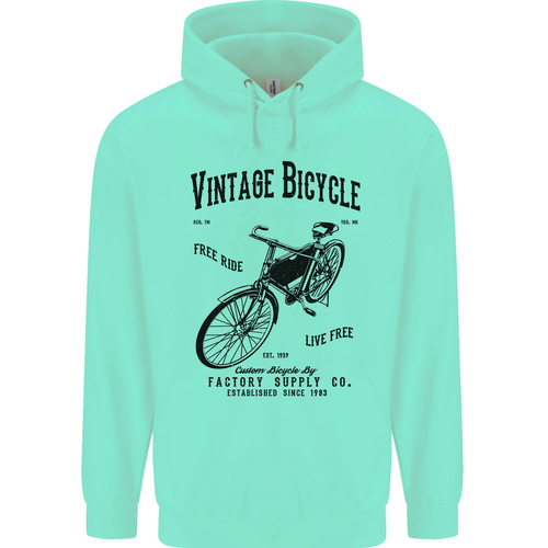 Vintage Bicycle Cycling Cyclist Retro Bike Childrens Kids Hoodie - Picture 23 of 55