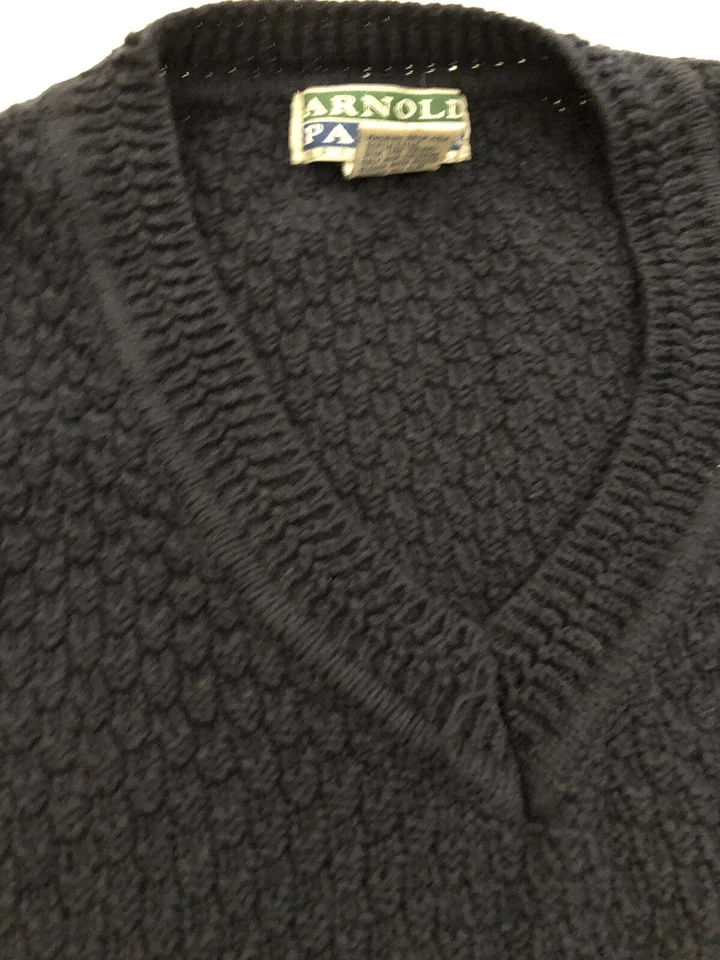 Arnold Palmer Golf Suéter Chaleco Mediano Algodón Cuello en V Azul Marino Sin Mangas Foto 4 de 4