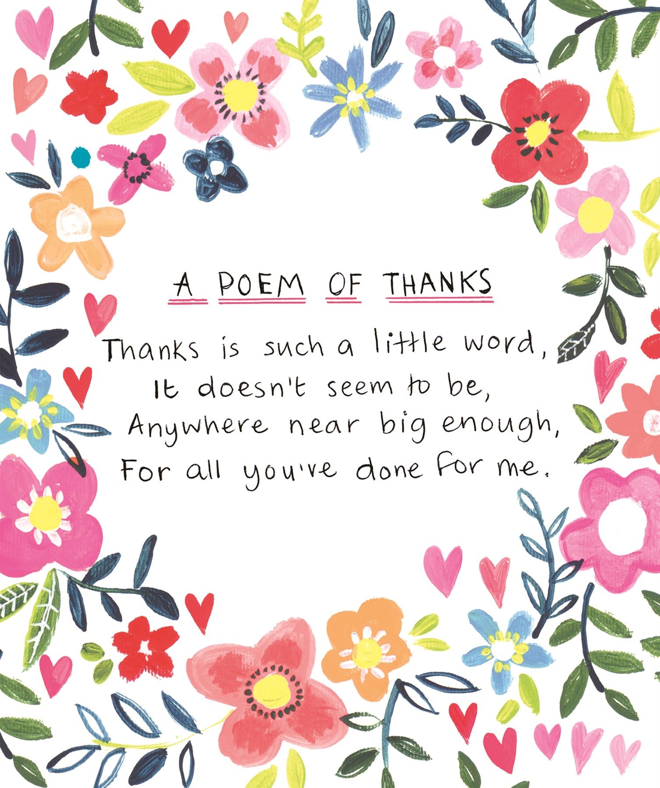 Thank You Card, A Poem Of Thanks Card, Thank You Greeting Card, Perfect,