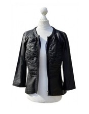 Elie Tahari Black Leather Jacket Uk S