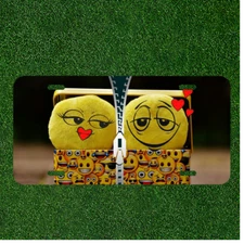 Custom Personalized License Plate Auto Tag With Emoji Love Design Art