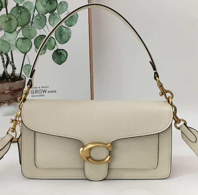 [New] COACH Tabby 20 Shoulder Bag Leather Old Flower White Cute✨