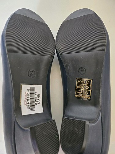 Journee Collection Women's Saar Comfort Block Heel Pumps Navy Sz 9 WD - Picture 7 of 8