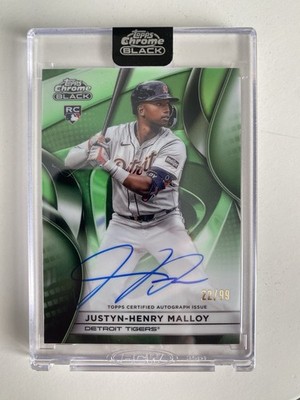 2025 Topps Chrome Black #CBA-JMA Justyn-Henry Malloy Autographs Green #/99