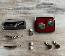 Vintage Manschettenkn&ouml;pfe + Krawattenklammern Konvolut Set)))