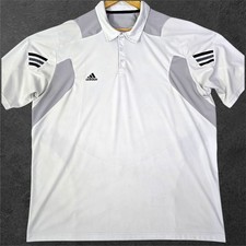 Adidas Mens Golf Polo Shirt White Gray ClimaCool Short Sleeve Size 2XL