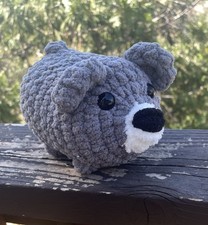 Handmade Crochet Amigurumi Grey Bear Loaf Plush/Plushie Stuffed Animal 6  
