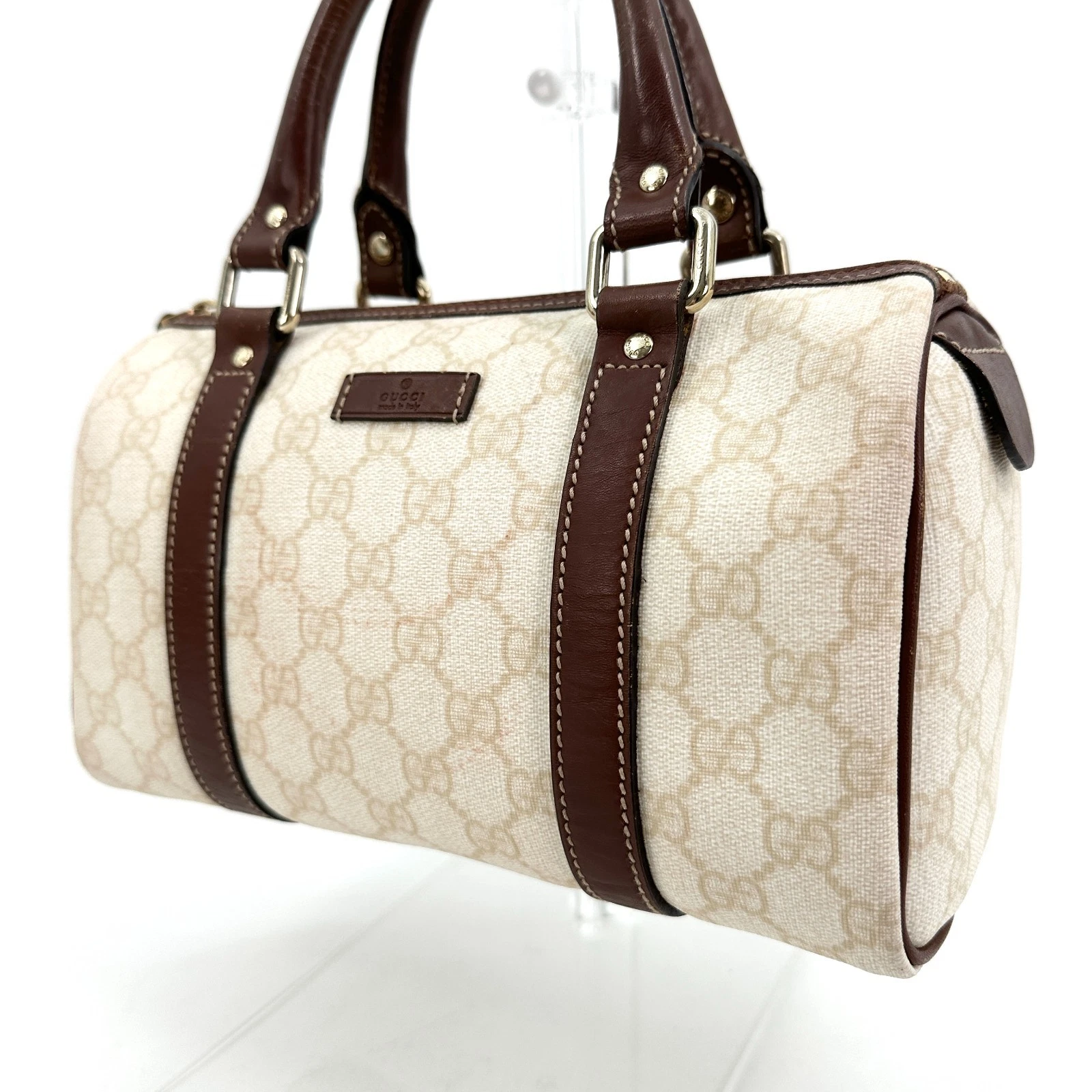 Gucci borsa a mano mini borsa boston GG supreme 193604 autentica