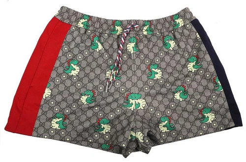 NEUF SHORT HOMME GUCCI GG SUPREME WEB DINASAUR LIMITED ADD COTON MÉLANGÉ XL