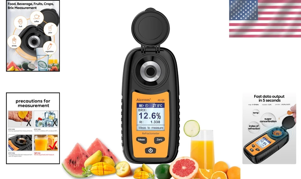 Easy-to-Clean Digital Refractometer - 3 AAA Batteries - Image 2 of 4