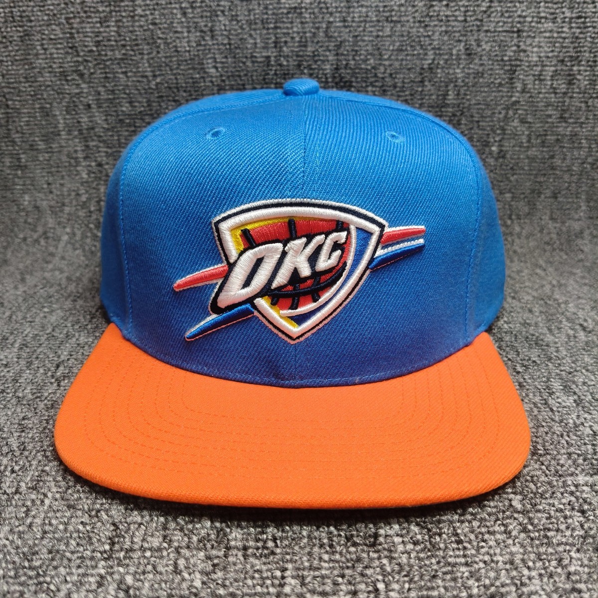 Mitchell & Ness OKC Thunder Snapback Flat Brim Blue Orange One Size NBA