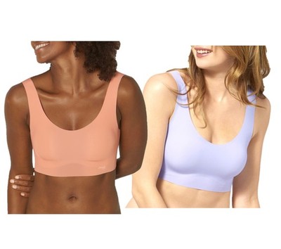 sloggi 2er Set Zero Feel Top Größe XS UVP 59,90 BH ohne Bügel orange hellblau