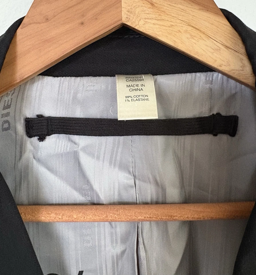 Diesel Blazer мужской S Slim Fit Avant Guard черный светоотражающий атлас повседневный хлопок - Изображение 3 из 4