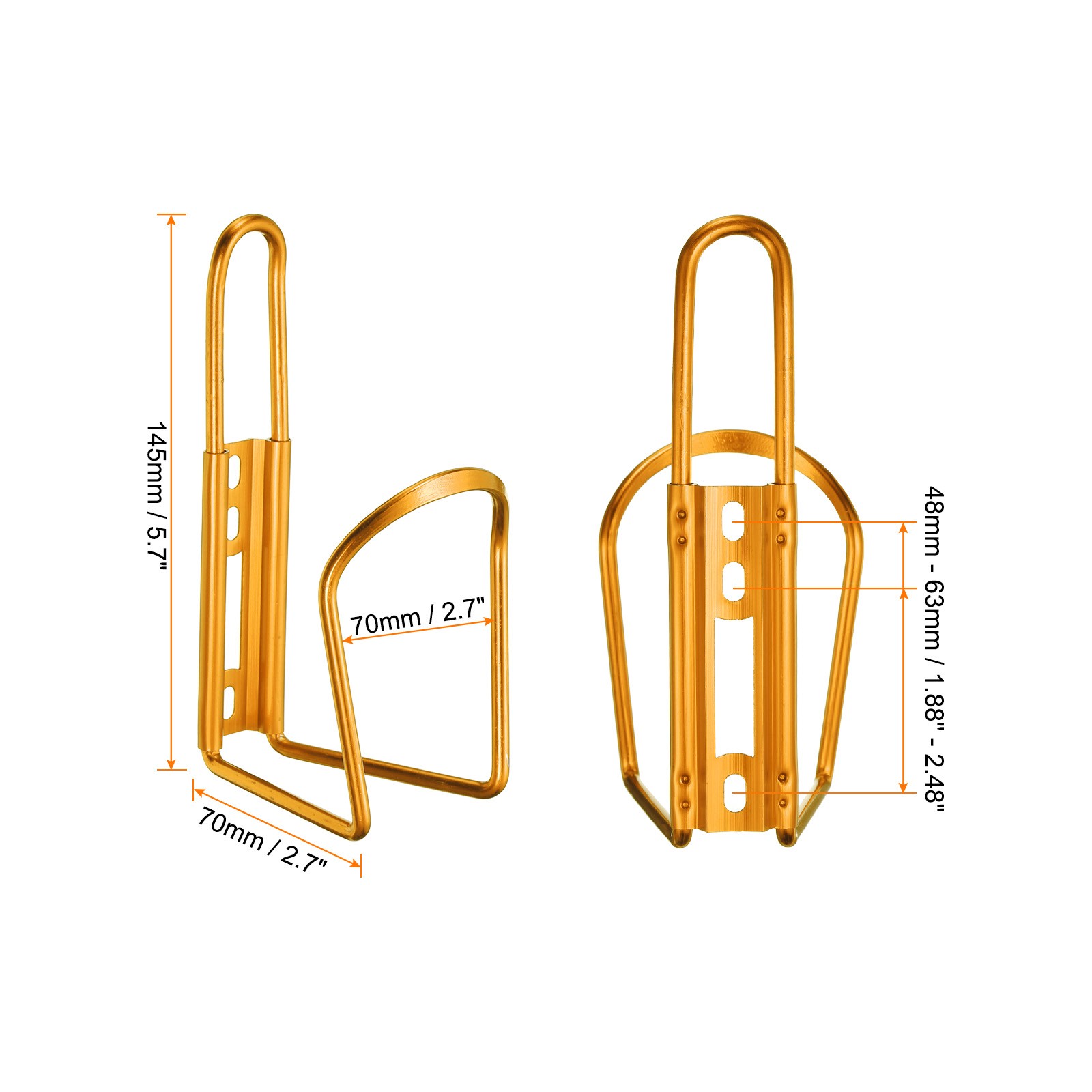 Bike Water Bottle Cage Ultralight Aluminum Holder with Hardware, Yellow