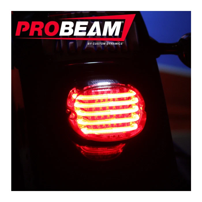 Custom Dynamics ProBeam Low Profile LED Smoke Taillight Btm Window Harley 99-20 - Image 2 of 4