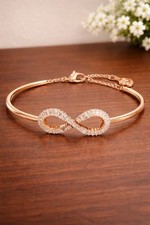 Swarovski Hyperbola Bangle Infinity Rose Gold Tone Plated