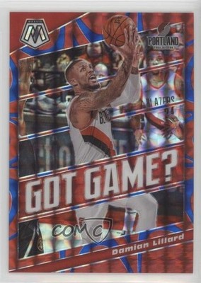 2019 Panini Mosaic Got Game? Reactive Blue Prizm 83/99 Damian Lillard #14 03jn