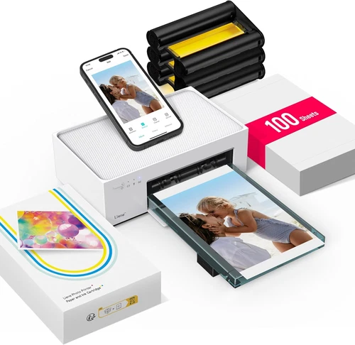 Phone Photo Printer 100 Sheets 3 Cartridges, Full-Color, Thermal Dye Sublimation